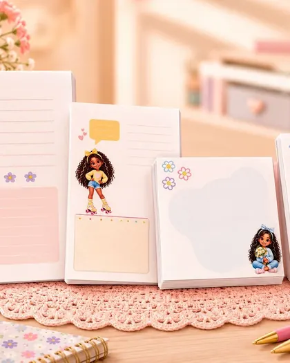 Blocos de notas com miolos decorados para recados